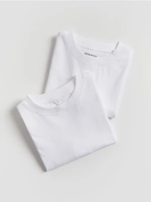 Reserved - Bawełniany t-shirt 2 pack - biały