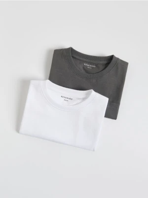 Reserved - Bawełniany t-shirt 2 pack - ciemnoszary