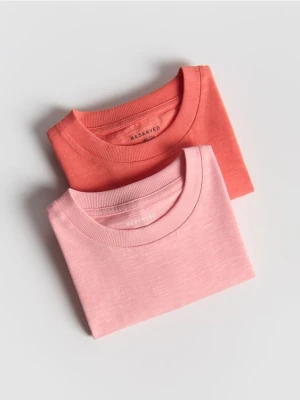 Reserved - Bawełniany t-shirt 2 pack - pastelowy róż