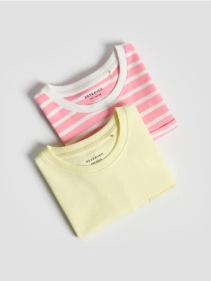 Reserved - Bawełniany t-shirt 2 pack - wielobarwny
