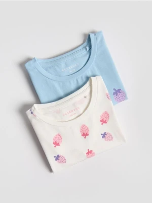 Reserved - Bawełniany t-shirt 2 pack - wielobarwny