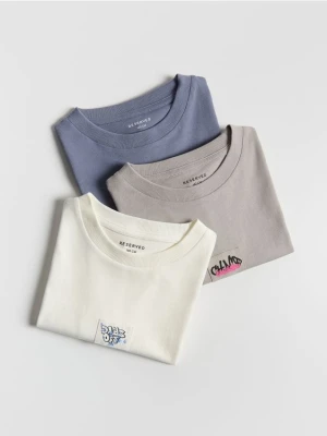 Zdjęcie produktu Reserved - Bawełniany t-shirt 3 pack - beżowy