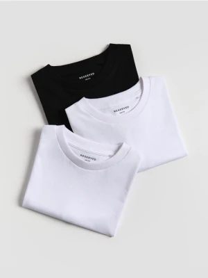 Reserved - Bawełniany t-shirt 3 pack - czarny