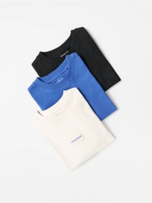 Reserved - Bawełniany t-shirt 3 pack - czarny