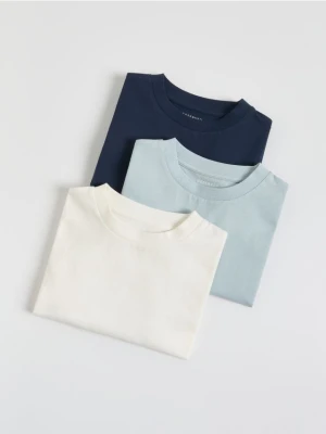 Reserved - Bawełniany t-shirt 3 pack - granatowy
