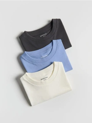 Reserved - Bawełniany t-shirt 3 pack - jasnoniebieski