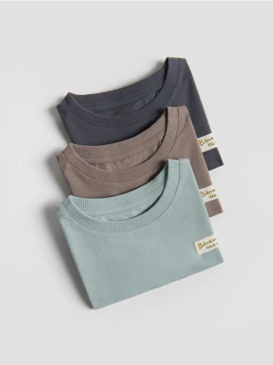 Reserved - Bawełniany t-shirt 3 pack - jasnoniebieski