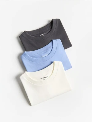 Reserved - Bawełniany t-shirt 3 pack - jasnoniebieski