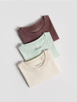 Reserved - Bawełniany t-shirt 3 pack - jasnozielony