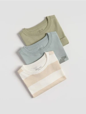 Reserved - Bawełniany t-shirt 3 pack - jasnożółty