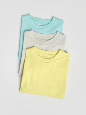 Reserved - Bawełniany t-shirt 3 pack - jasnożółty