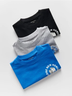 Reserved - Bawełniany t-shirt 3 pack - niebieski