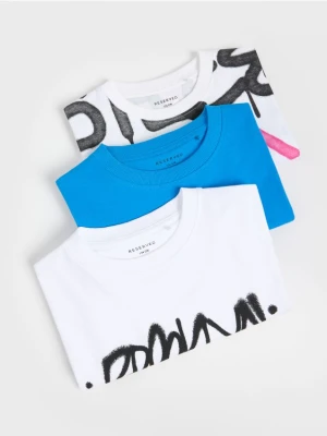 Reserved - Bawełniany t-shirt 3 pack - niebieski