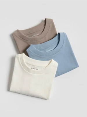 Reserved - Bawełniany t-shirt 3 pack - niebieski