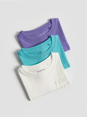 Reserved - Bawełniany t-shirt 3 pack - turkusowy
