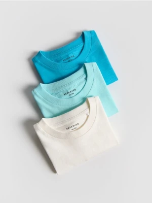 Reserved - Bawełniany t-shirt 3 pack - turkusowy