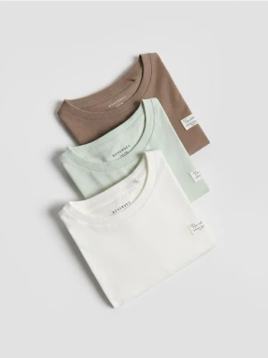 Zdjęcie produktu Reserved - Bawełniany t-shirt 3 pack - złamana biel