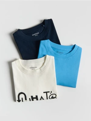 Zdjęcie produktu Reserved - Bawełniany t-shirt 3 pack - złamana biel