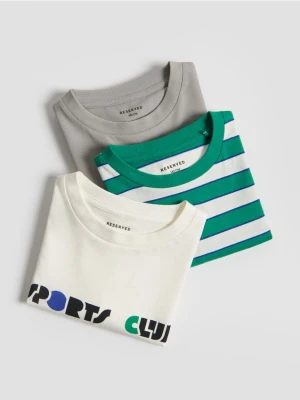 Zdjęcie produktu Reserved - Bawełniany t-shirt 3 pack - złamana biel