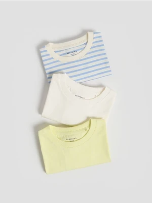 Reserved - Bawełniany t-shirt 3 pack - żółty