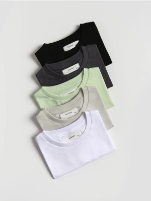 Reserved - Bawełniany t-shirt 5 pack - ciemnoszary