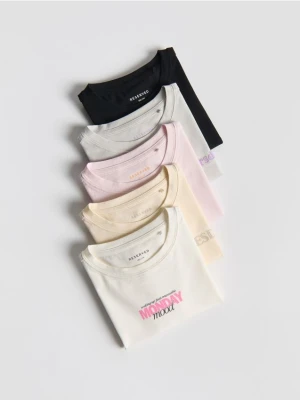 Reserved - Bawełniany t-shirt 5 pack - wielobarwny