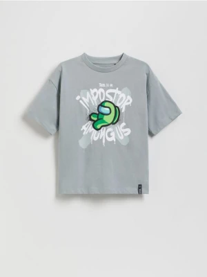 Reserved - Bawełniany t-shirt Among Us - ciemnoszary