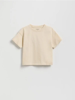 Reserved - Bawełniany t-shirt - beżowy