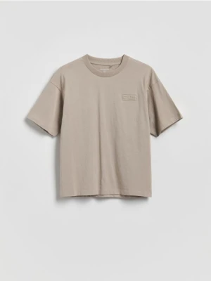 Reserved - Bawełniany t-shirt - beżowy