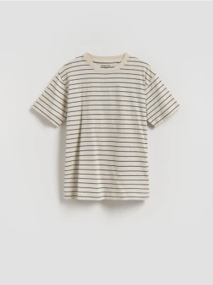 Reserved - Bawełniany t-shirt - beżowy