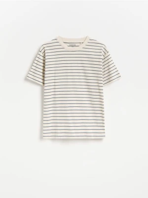 Reserved - Bawełniany t-shirt - beżowy