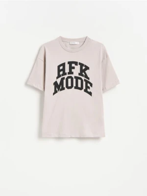 Reserved - Bawełniany t-shirt - beżowy