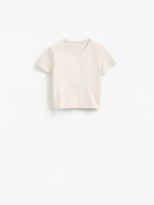 Reserved - Bawełniany t-shirt - beżowy