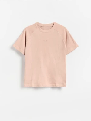 Reserved - Bawełniany t-shirt - beżowy