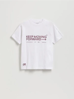 Reserved - Bawełniany t-shirt - biały