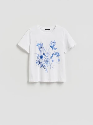 Reserved - Bawełniany t-shirt - biały