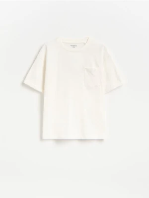 Reserved - Bawełniany t-shirt - biały