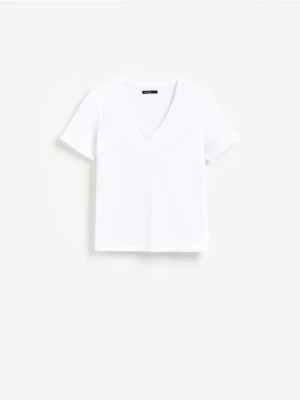 Reserved - Bawełniany t-shirt - biały