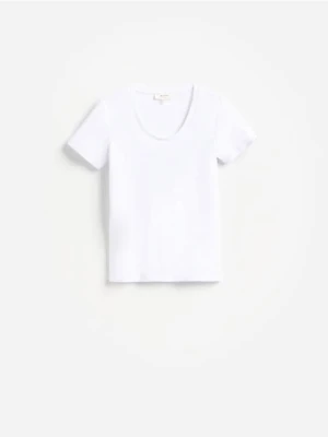 Reserved - Bawełniany t-shirt - biały