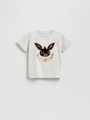 Reserved - Bawełniany t-shirt Bing - jasnoszary