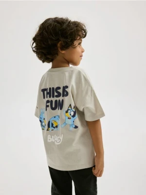 Reserved - Bawełniany t-shirt Bluey - beżowy