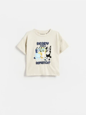 Reserved - Bawełniany t-shirt Bluey - beżowy