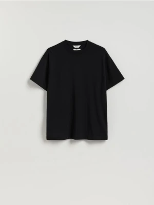 Reserved - Bawełniany t-shirt boxy - czarny