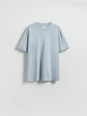 Reserved - Bawełniany t-shirt boxy - jasnoniebieski
