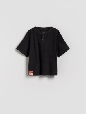 Reserved - Bawełniany t-shirt - ciemnoszary