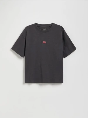 Reserved - Bawełniany t-shirt - ciemnoszary