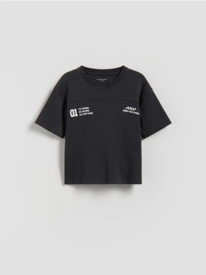 Reserved - Bawełniany t-shirt - ciemnoszary