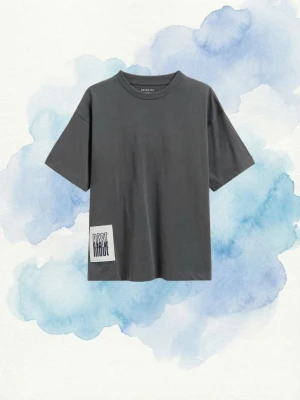 Reserved - Bawełniany t-shirt - ciemnoszary
