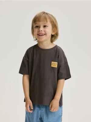 Reserved - Bawełniany t-shirt - ciemnoszary