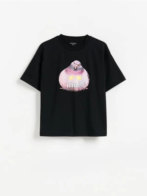 Reserved - Bawełniany t-shirt - ciemnoszary